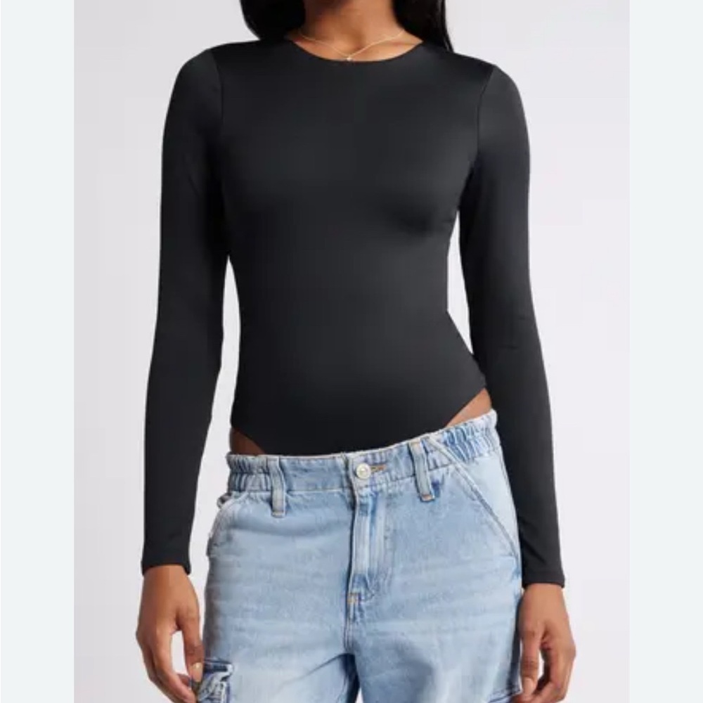 NWT BP Black Long Sleeve Butter Ribbed Bodysuit